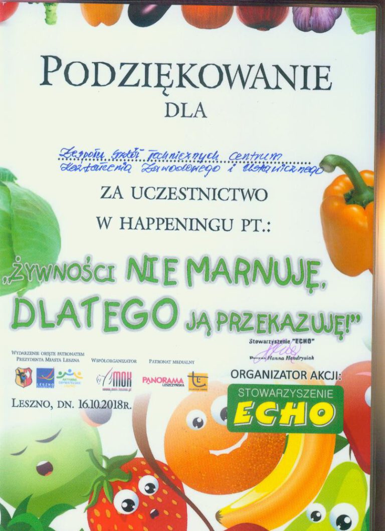 „Żywności nie marnuję, dlatego ją przekazuję” – podziękowania