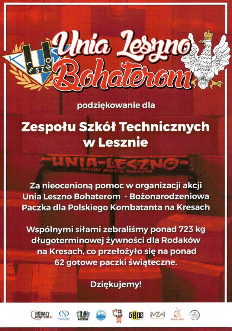 ZST-CKZiU i UNIA LESZNO – BOHATEROM