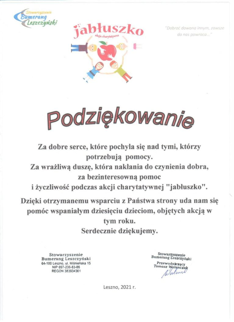 Akcja charytatywna „Jabłuszko”