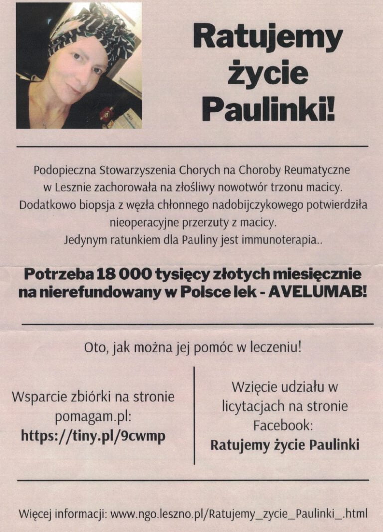 RATUJEMY ŻYCIE PAULINY