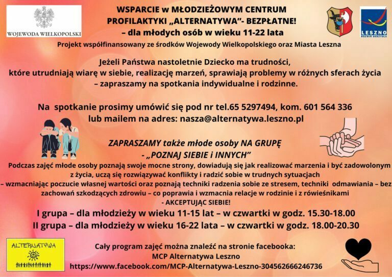 Wsparcie w Młodzieżowym Centrum Profilaktyki „Alternatywa”