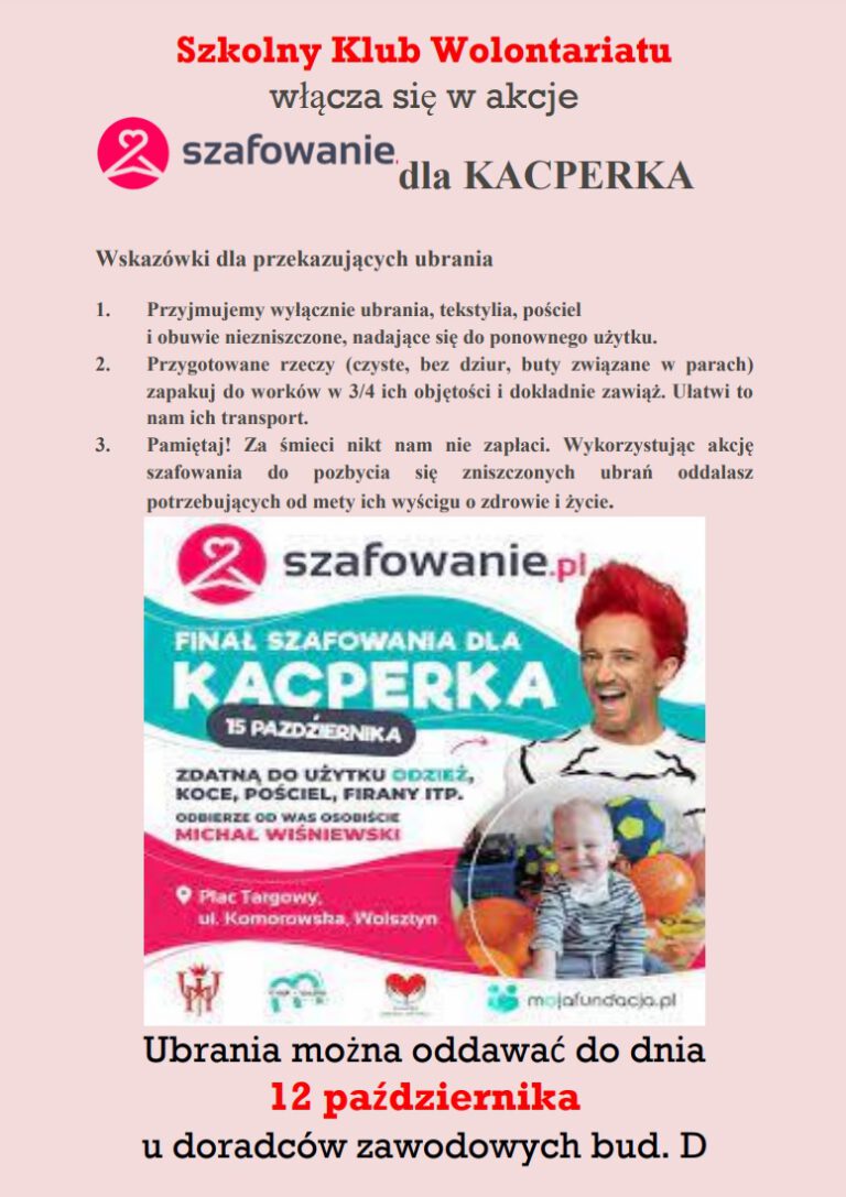 Szkolny Klub Wolontariatu włącza się w akcje