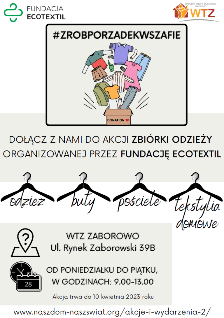 „Przewietrz swoją szafę na wiosnę”&nbsp;Warsztaty Terapii Zajęciowej