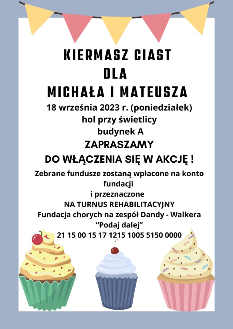 Kiermasz ciast dla Michała i Mateusza