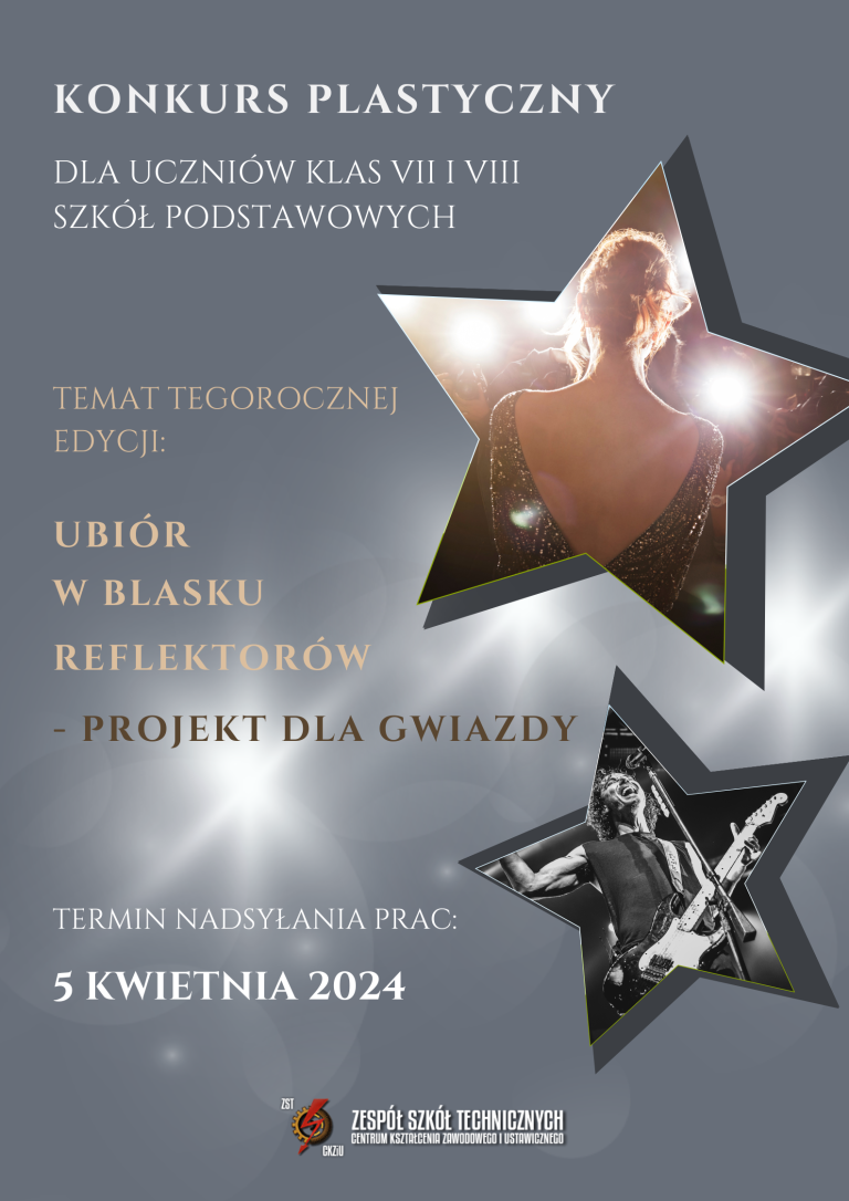 KONKURS PLASTYCZNY DLA SZKÓŁ PODSTAWOWYCH: „UBIÓR W BLASKU REFLEKTORÓW – PROJEKT DLA GWIAZDY”