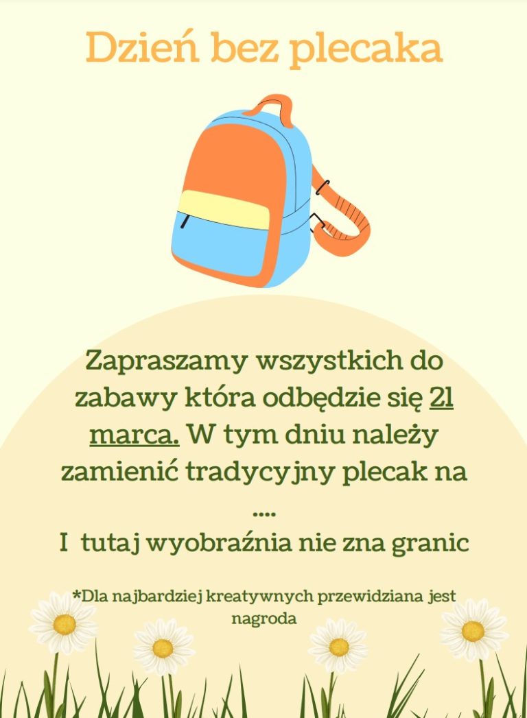 Dzień bez plecaka