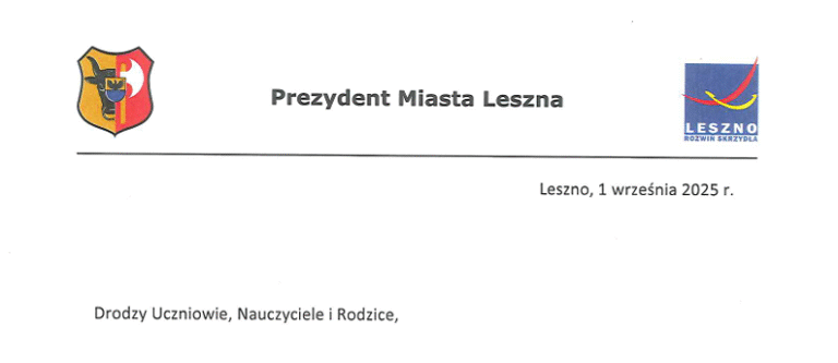 List od Prezydenta Miasta Leszna
