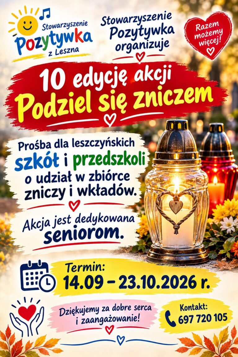 Zbiórka zniczy i wkładów do zniczy dla seniorów